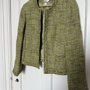 Chic Green Tweed Jacket Talbots Size 4